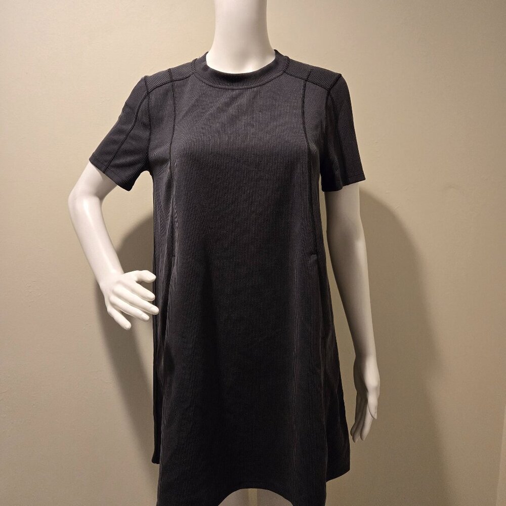 Lululemon Ribbed Softstreme T-Shirt Dress Black 4